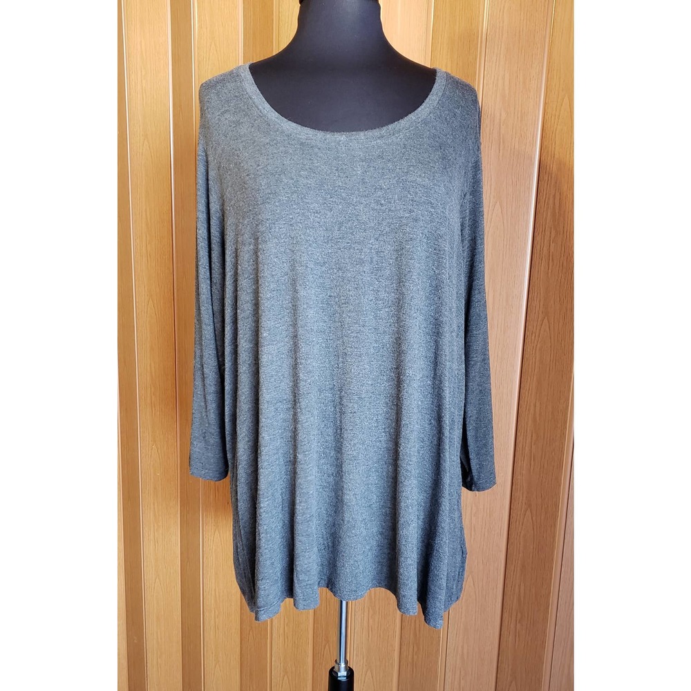 Cato size 22/24W gray rayon 3/4 sleeve blouse